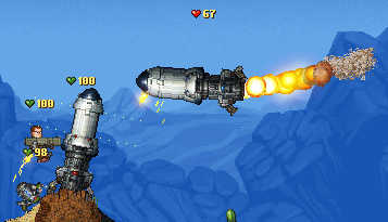 Demonstration of rockets.